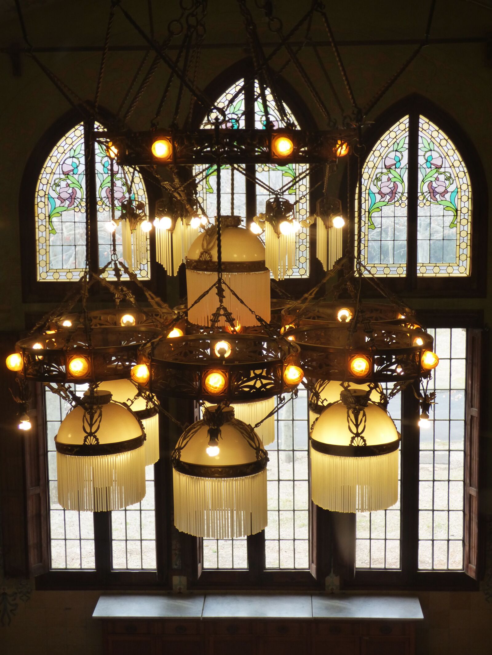Panasonic Lumix DMC-FZ70 sample photo. Lamp, stained glass window photography