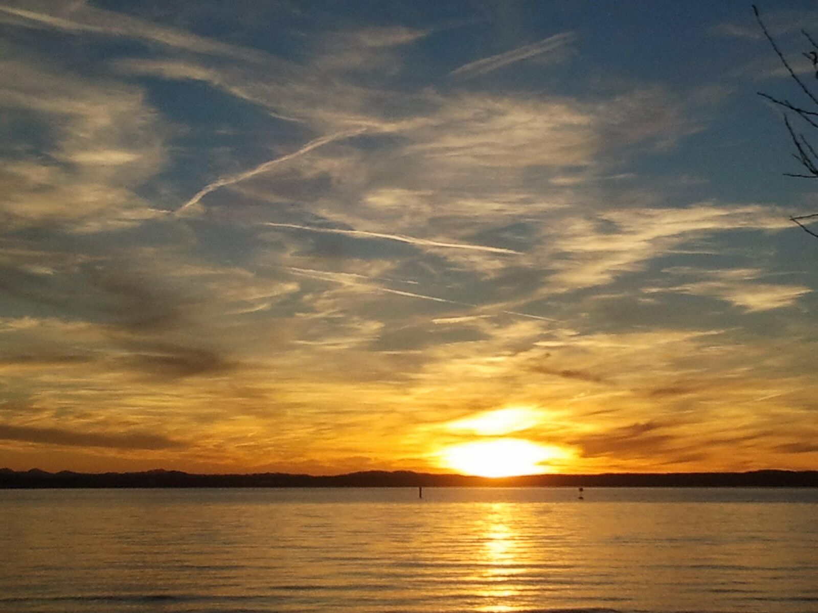 Samsung Galaxy S sample photo. Sunset, sky, lake constance photography