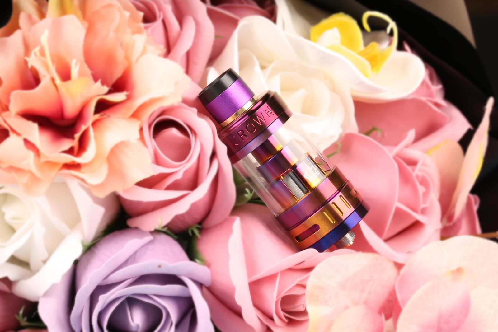 Canon EF 100mm F2.8L Macro IS USM sample photo. Electronic cigarette, purple, flower photography