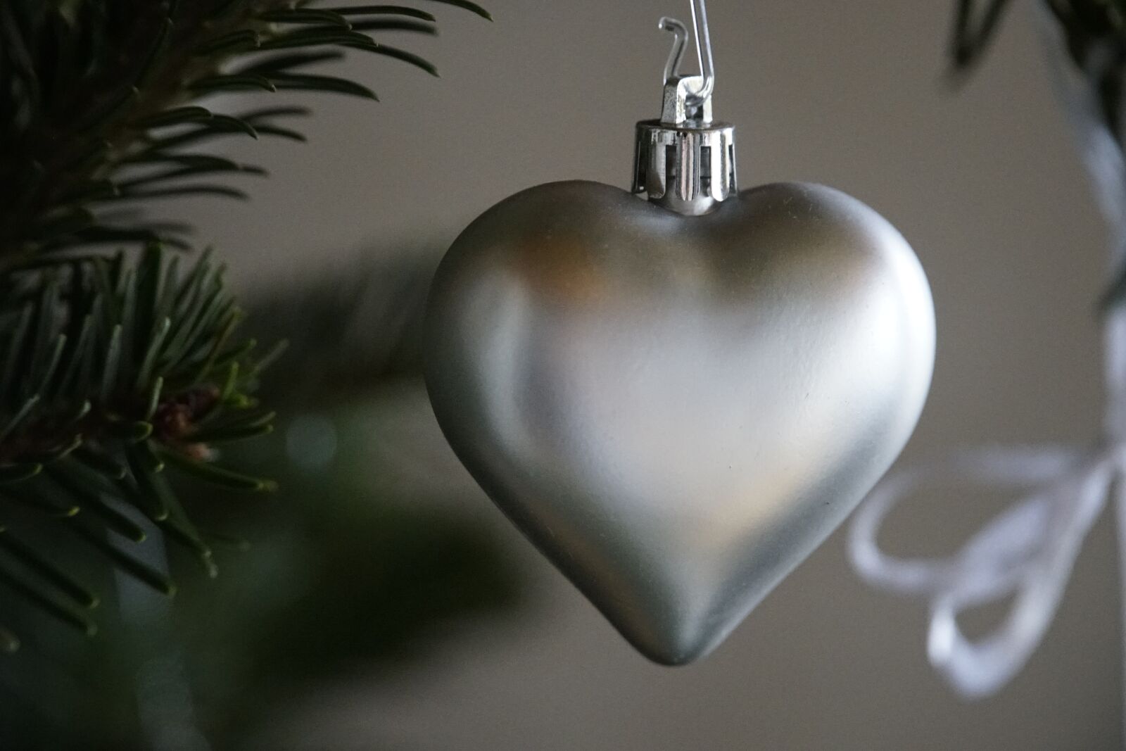 Sony a7R II + Sony E PZ 18-105mm F4 G OSS sample photo. Heart, silver, christmas photography