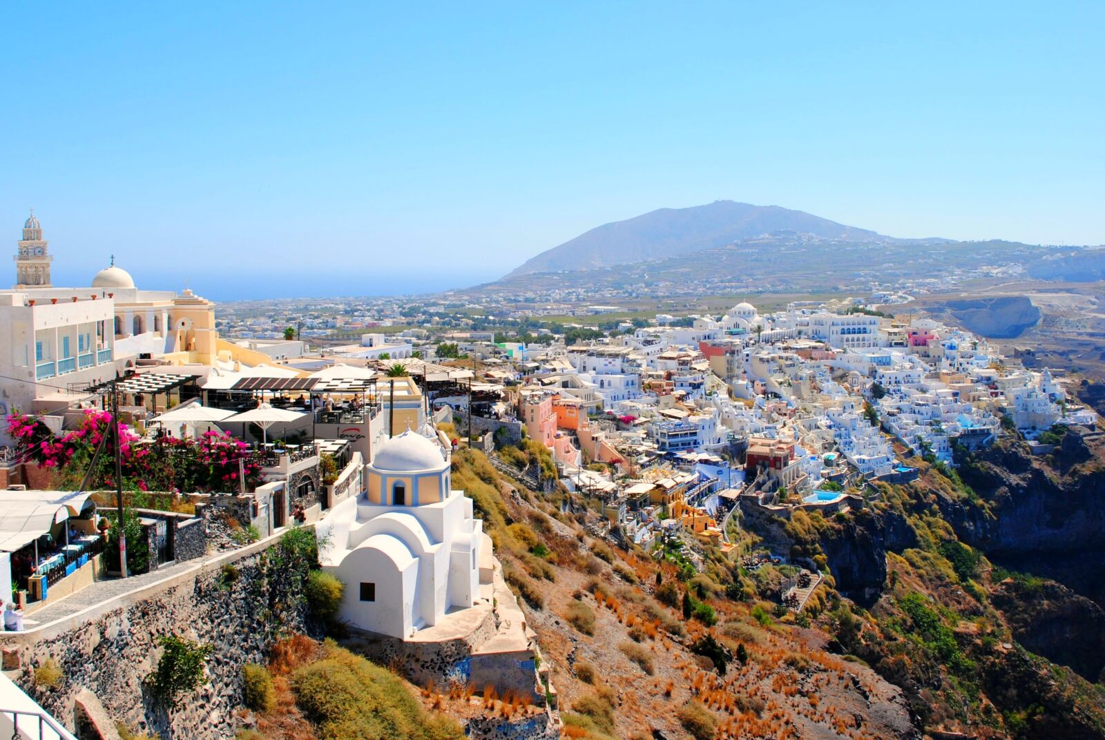 Nikon D3000 sample photo. Santorini, caldera, cliff photography