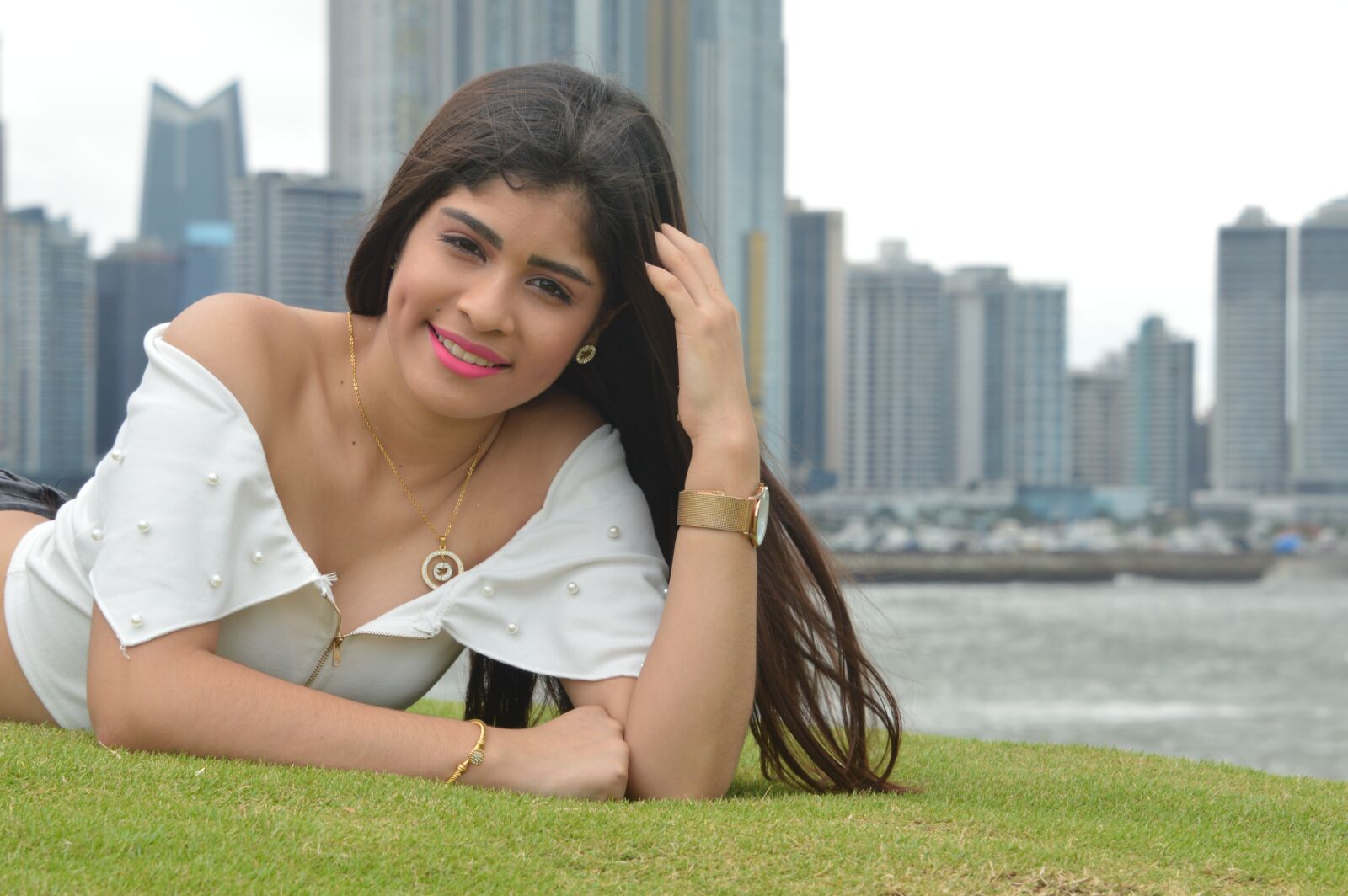 Nikon D3200 sample photo. Panama, mujer, mar photography