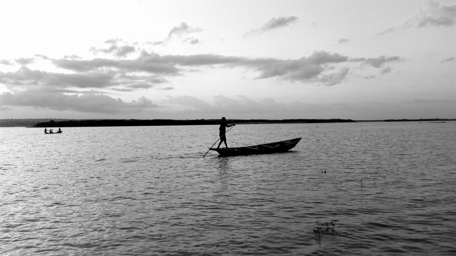 Infinix HOT5 sample photo. Boat, paddling, clouds photography