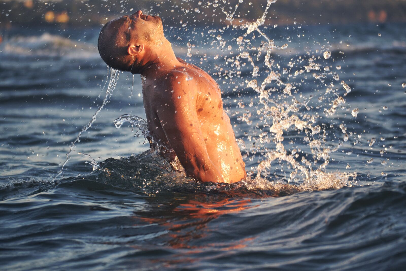 Nikon D3100 sample photo. Man, waves, water photography