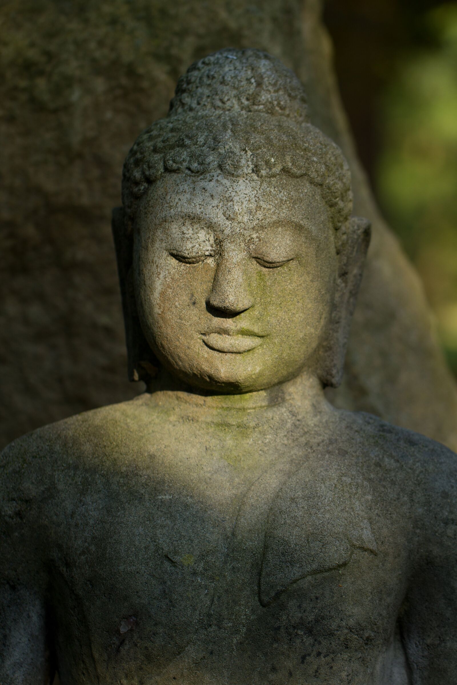 Canon EF 100mm F2.8L Macro IS USM sample photo. Buddha, stone figure, religion photography