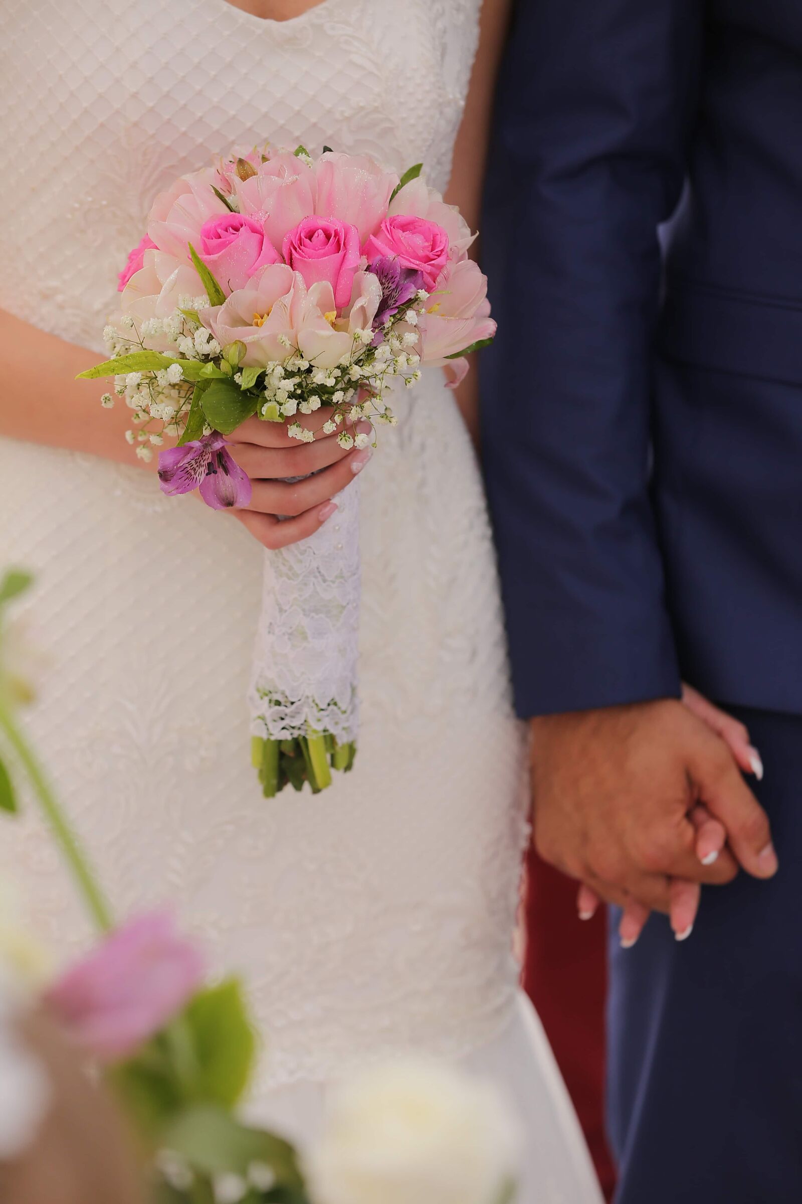 Canon EF 70-200mm F2.8L IS II USM sample photo. Wedding bouquet, wedding dress photography