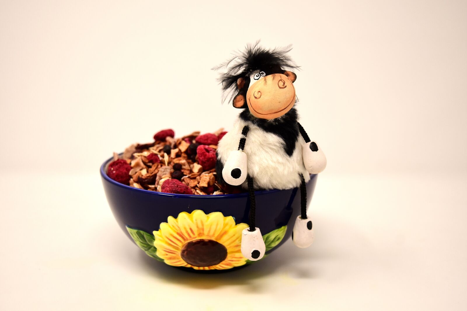 Nikon D7200 sample photo. Muesli, bowl, cow photography