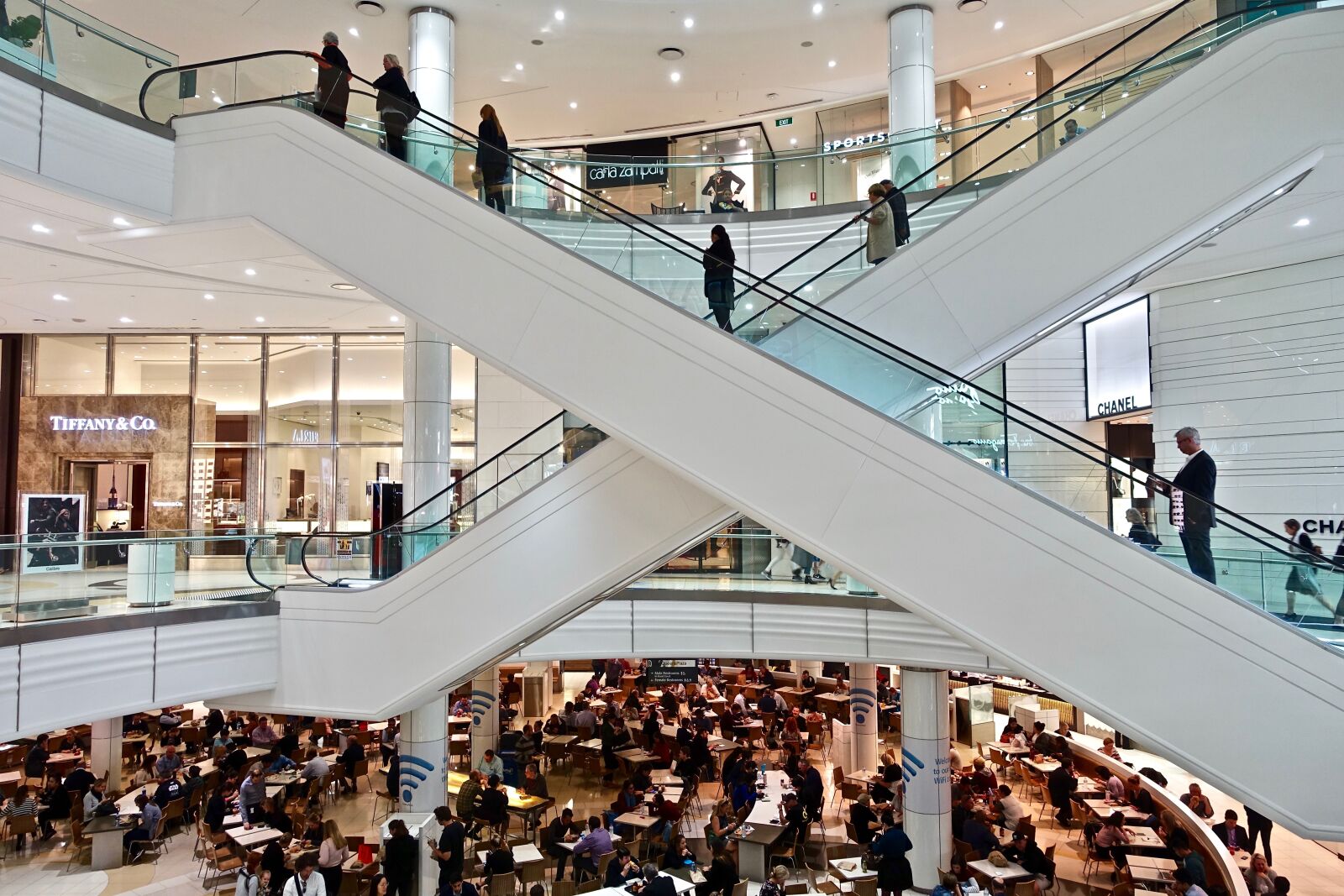 Sony Cyber-shot DSC-RX100 III sample photo. Shopping centre, escalators, mall photography