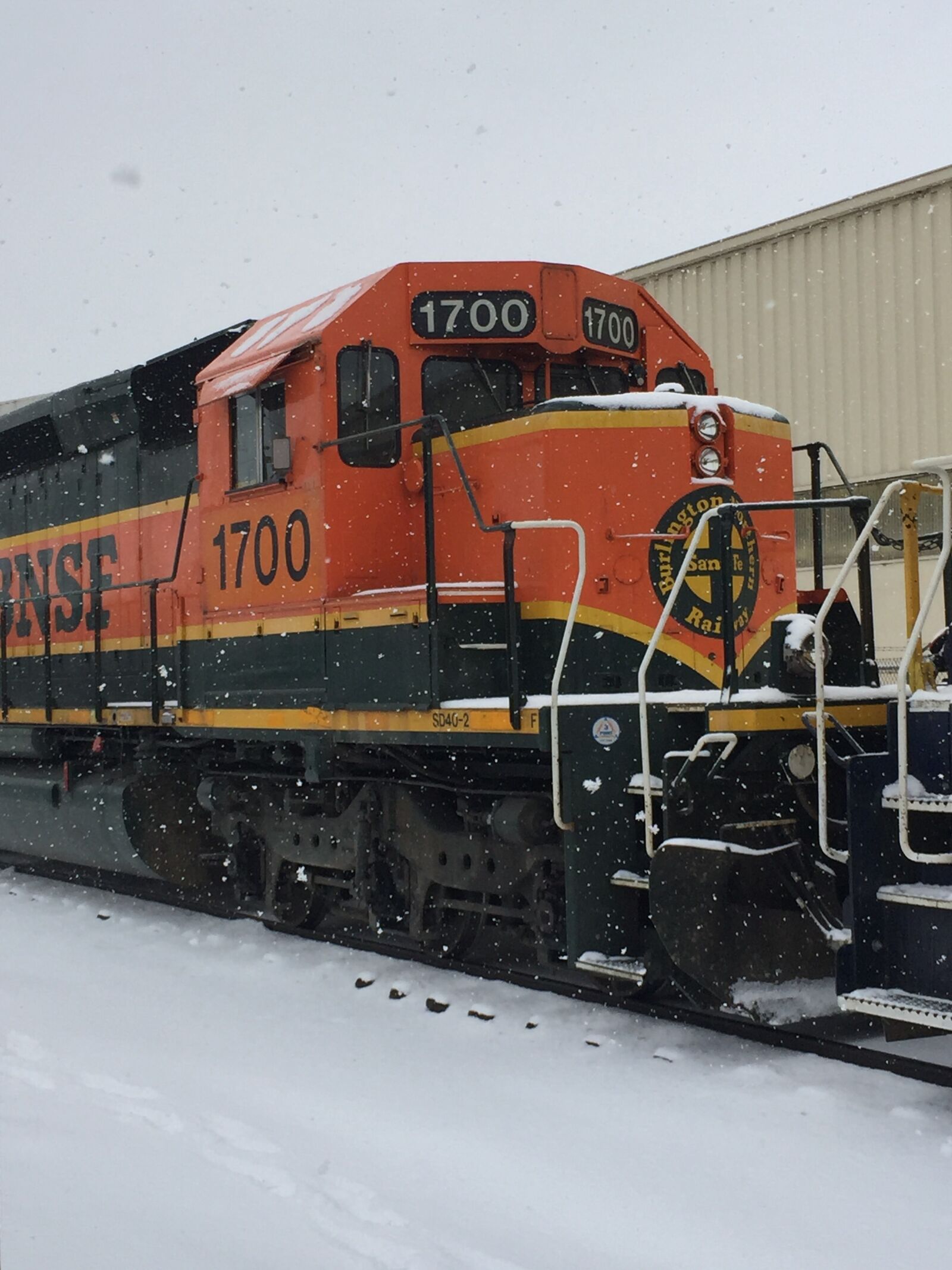 iPhone 6 Plus back camera 4.15mm f/2.2 sample photo. Engine, snow, bnsf photography