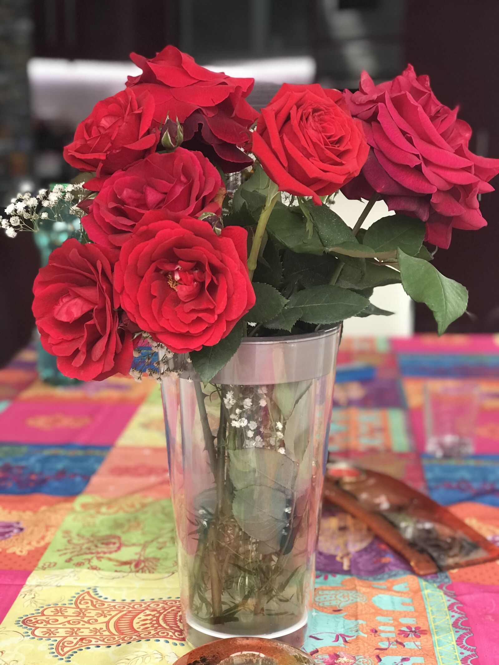 iPhone 7 Plus back dual camera 6.6mm f/2.8 sample photo. Flower, rosa, vase photography