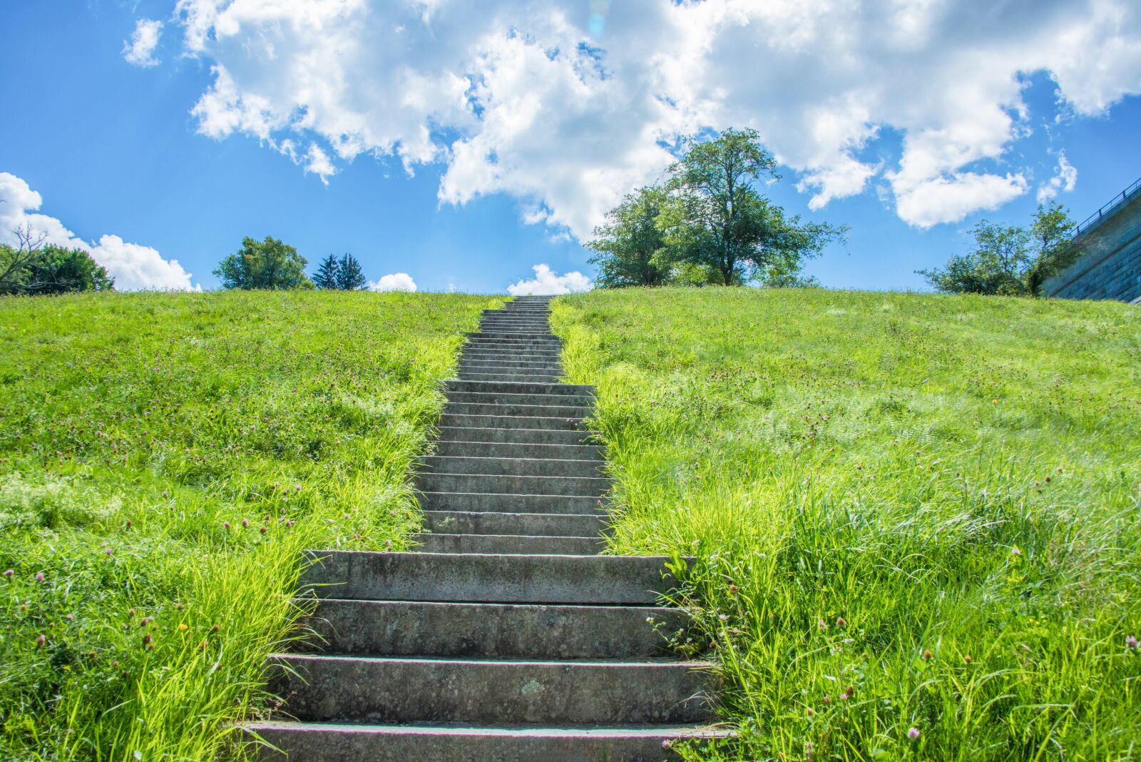 Nikon D800 sample photo. Stairs, sky, clouds photography
