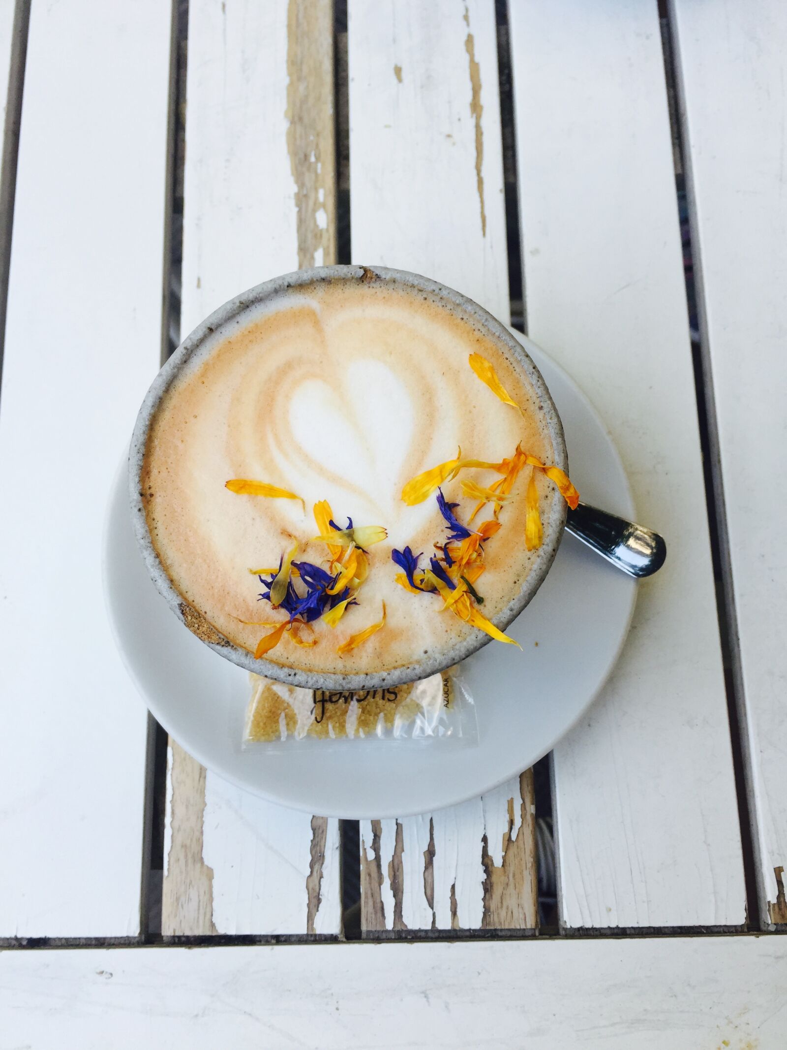 iPhone 6 back camera 4.15mm f/2.2 sample photo. Coffee, petals photography