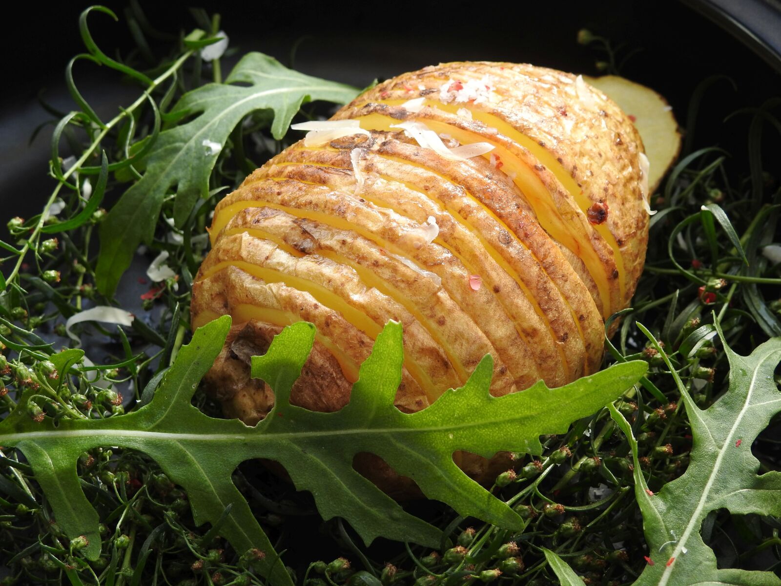 Nikon Coolpix P900 sample photo. Fan potatoes, potatoes, hasselback photography