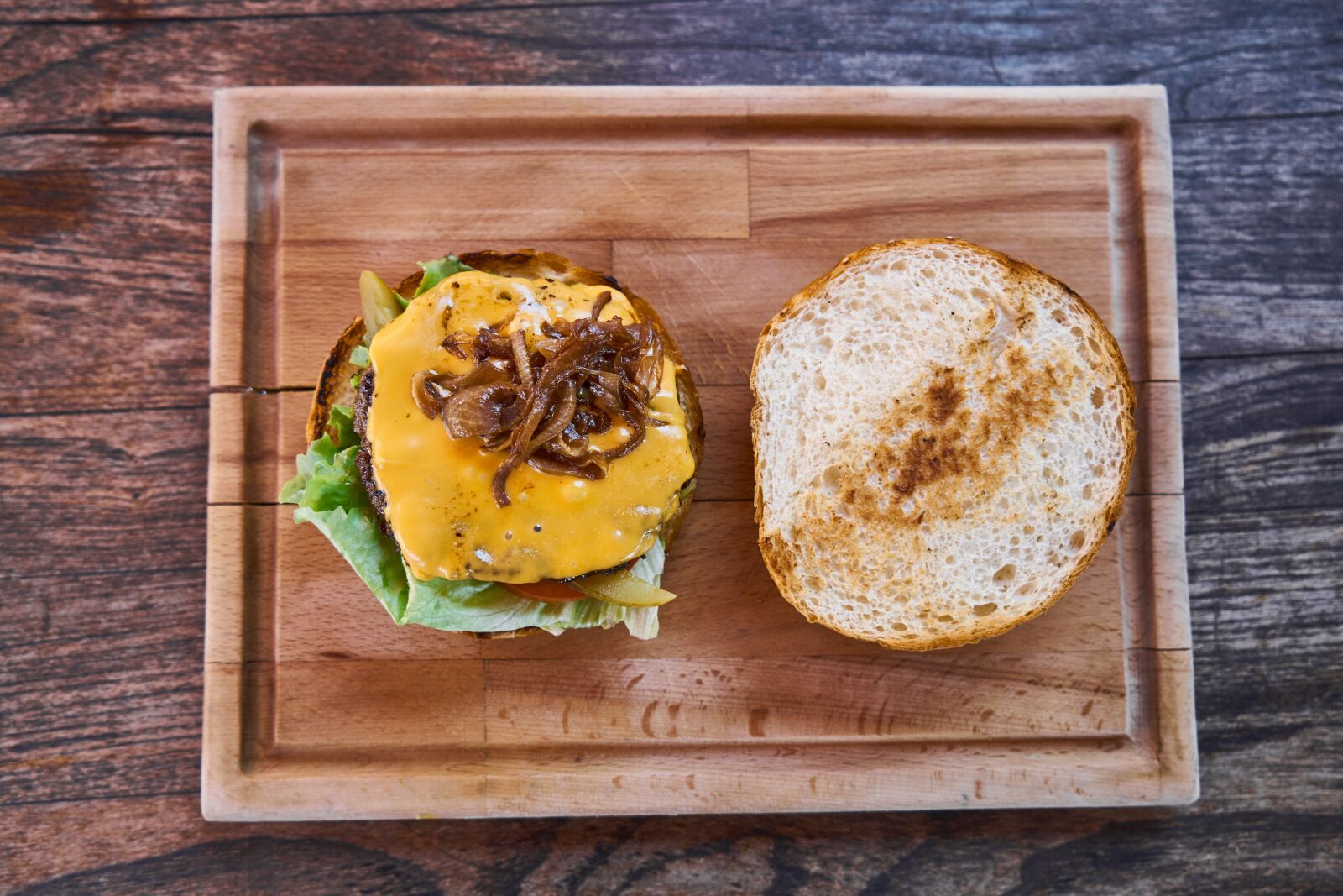 Sony a7R II sample photo. Burger, cheese, food photography