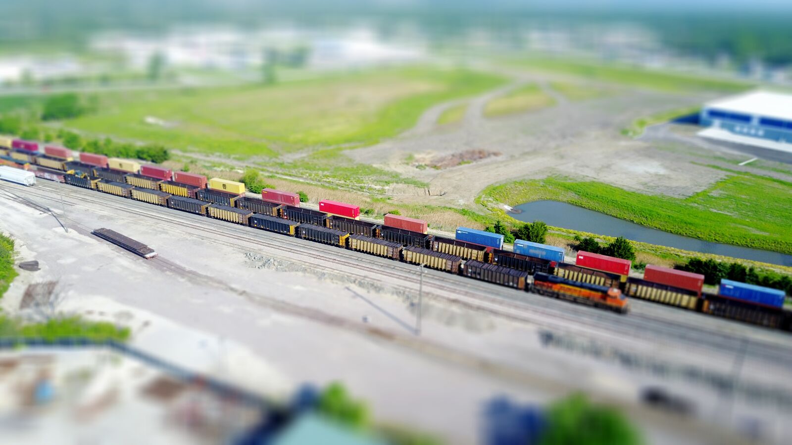 DJI FC220 sample photo. Miniature, train photography