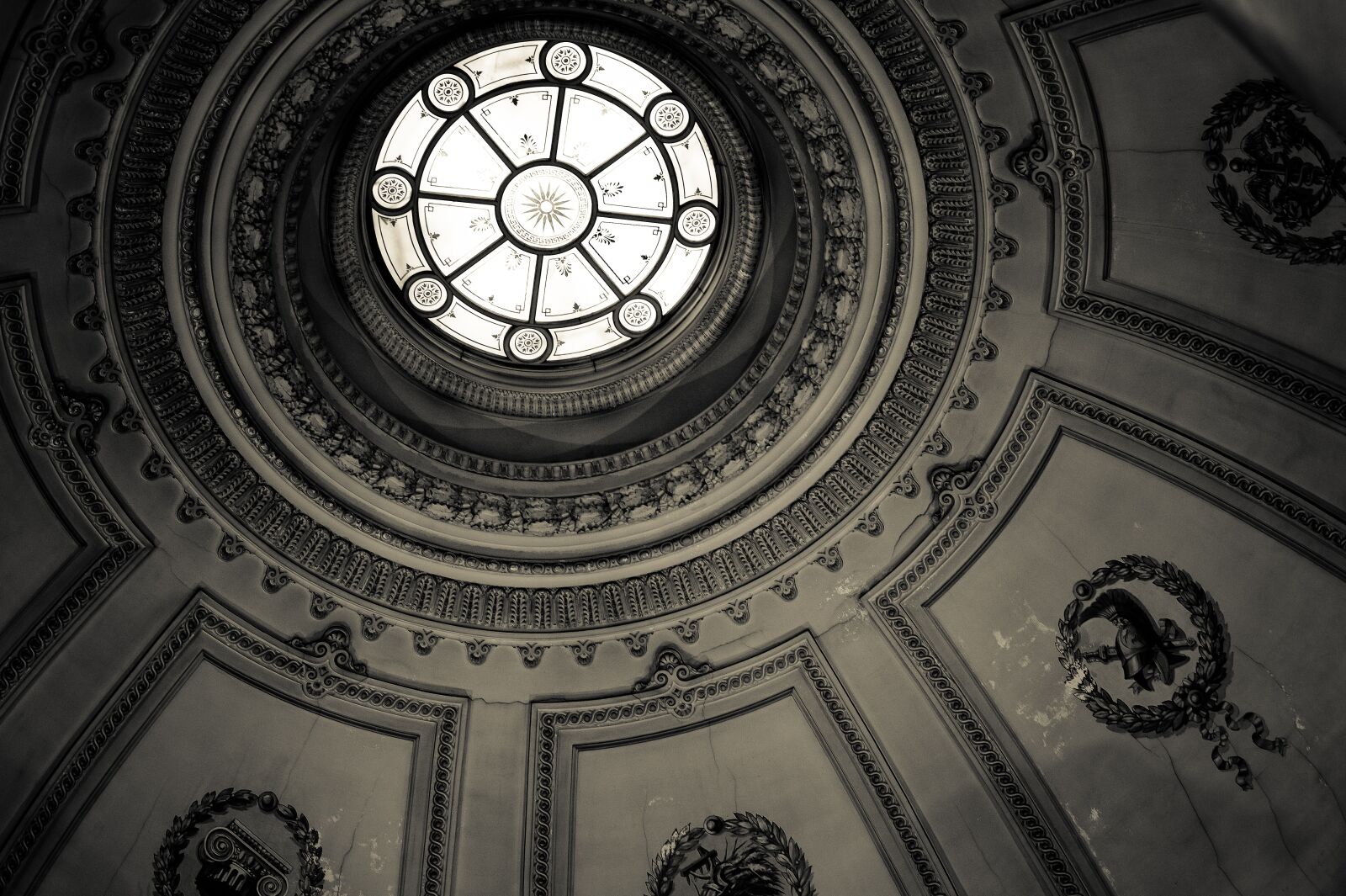 Nikon Df sample photo. Black and white, ceiling photography