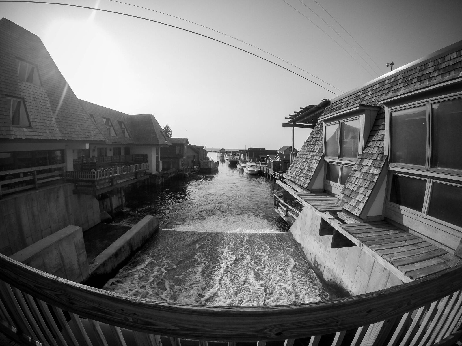 GoPro HERO4 Silver sample photo. Bw, fishing, town, leland photography