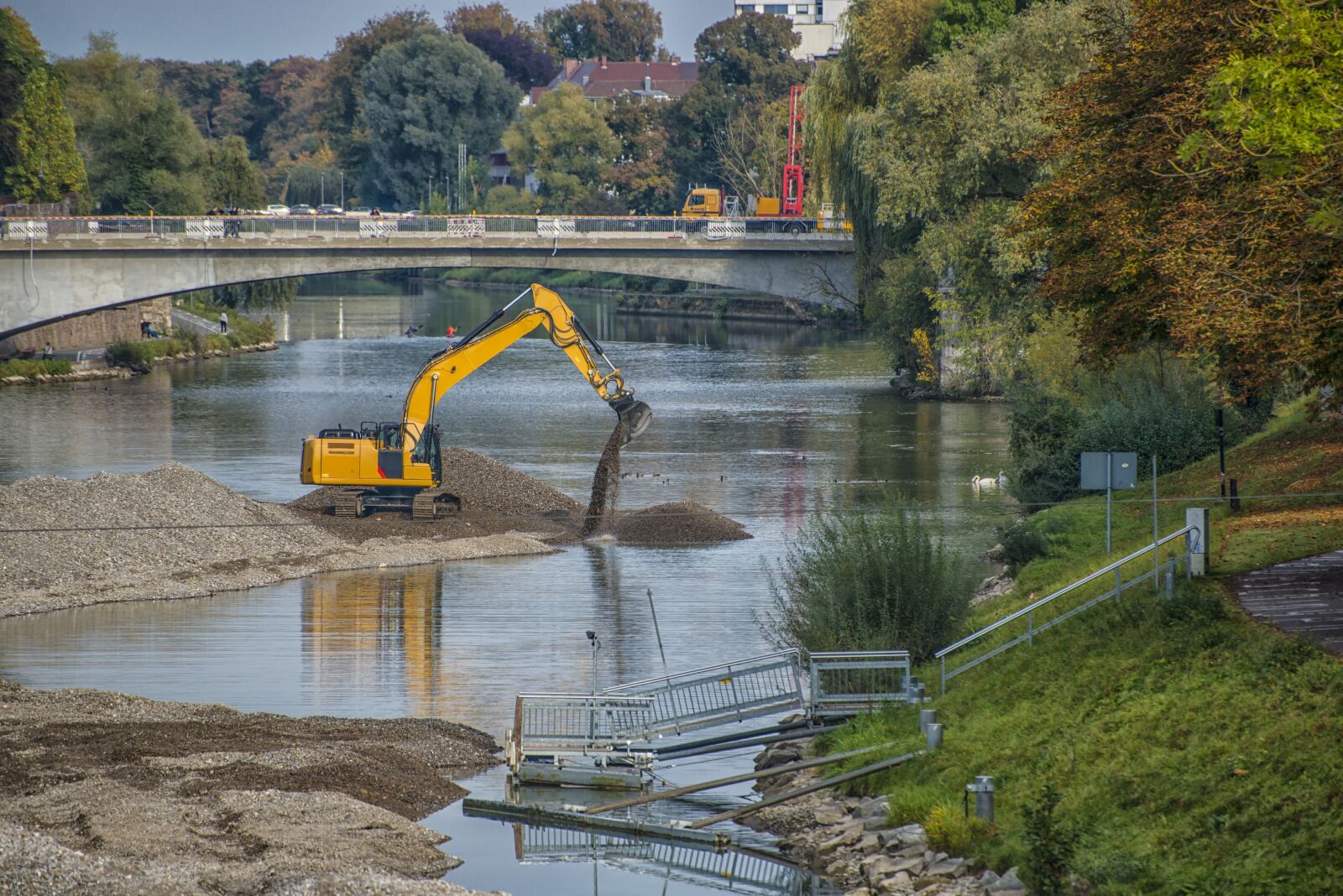 Nikon D800 sample photo. Excavators, danube, bank photography
