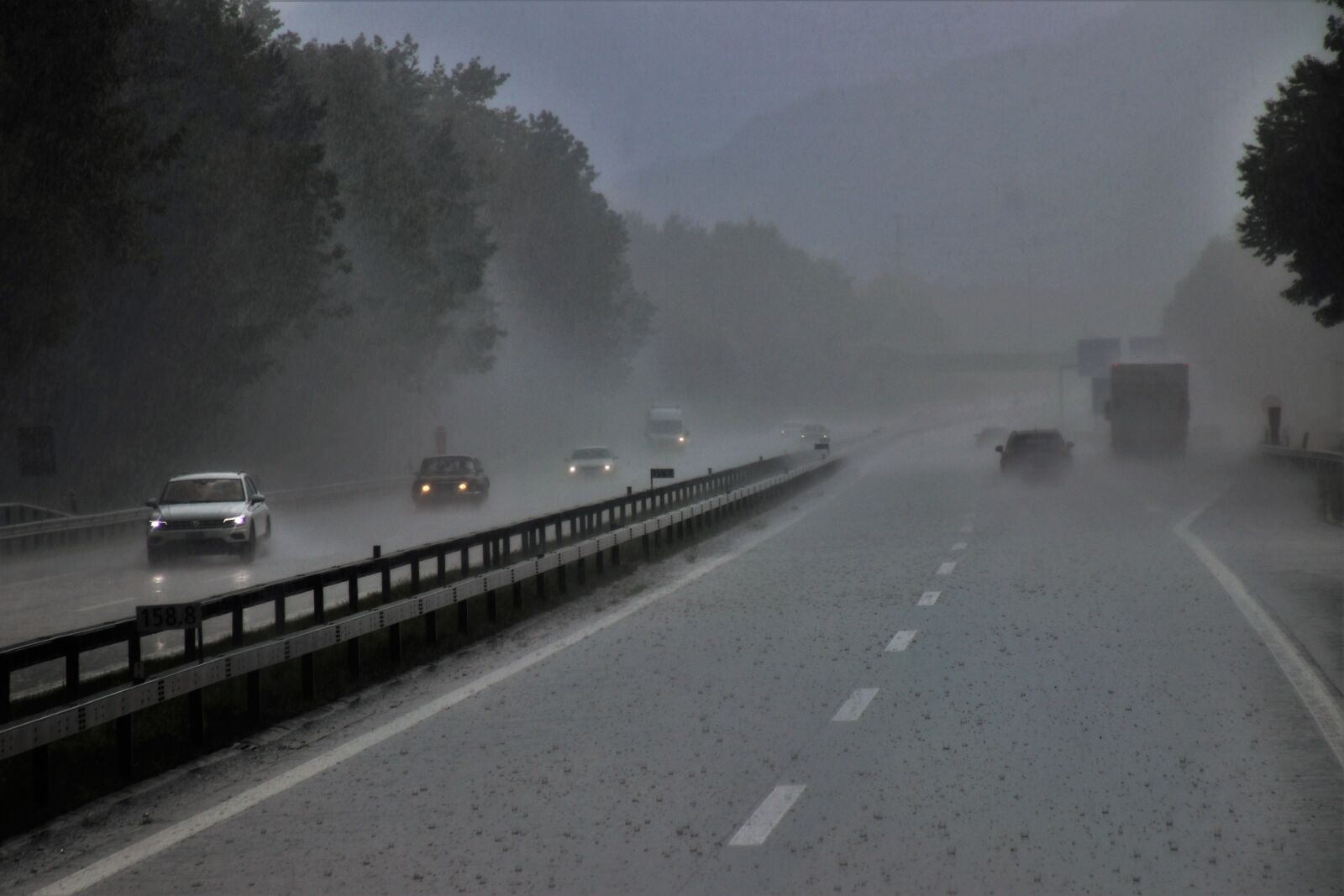Canon EOS 80D sample photo. Rain, storm, highway photography
