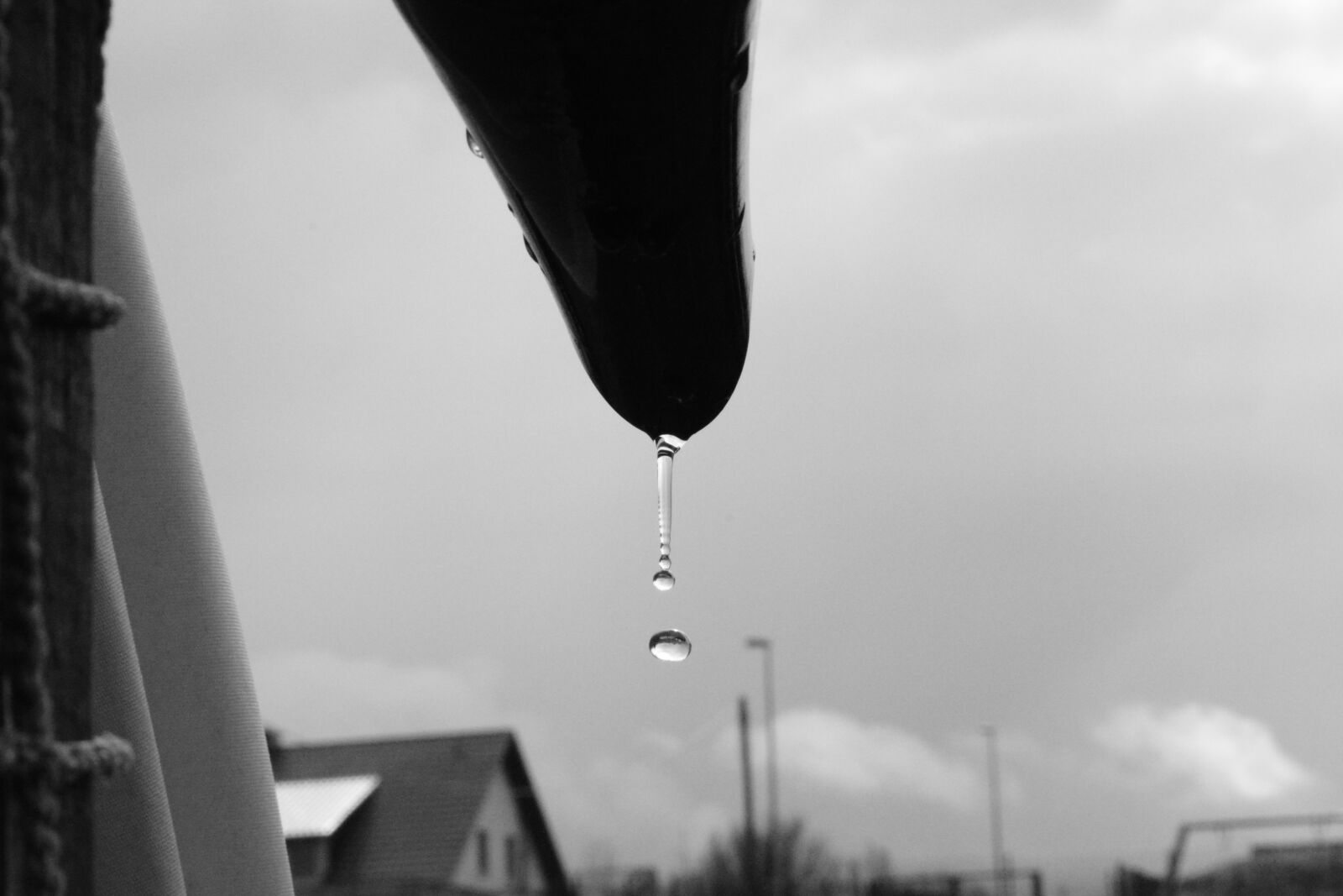 Nikon D5200 sample photo. Drip, black and white photography