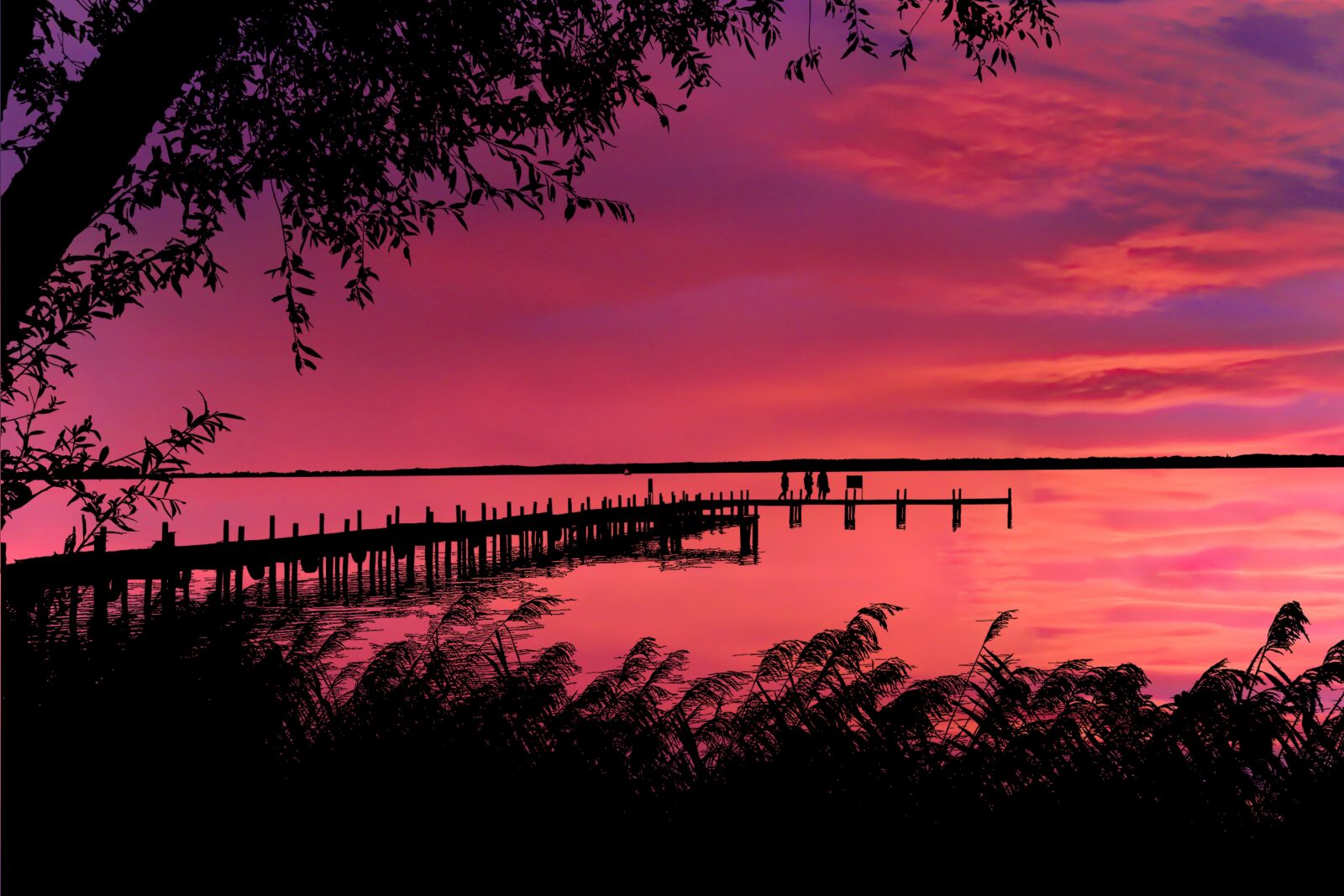 Canon EOS 700D (EOS Rebel T5i / EOS Kiss X7i) sample photo. Silhouettes, pier, jetty photography