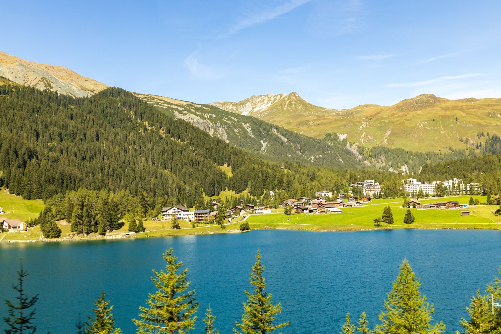 Canon EOS R sample photo. Lake davos, lake, mountain photography