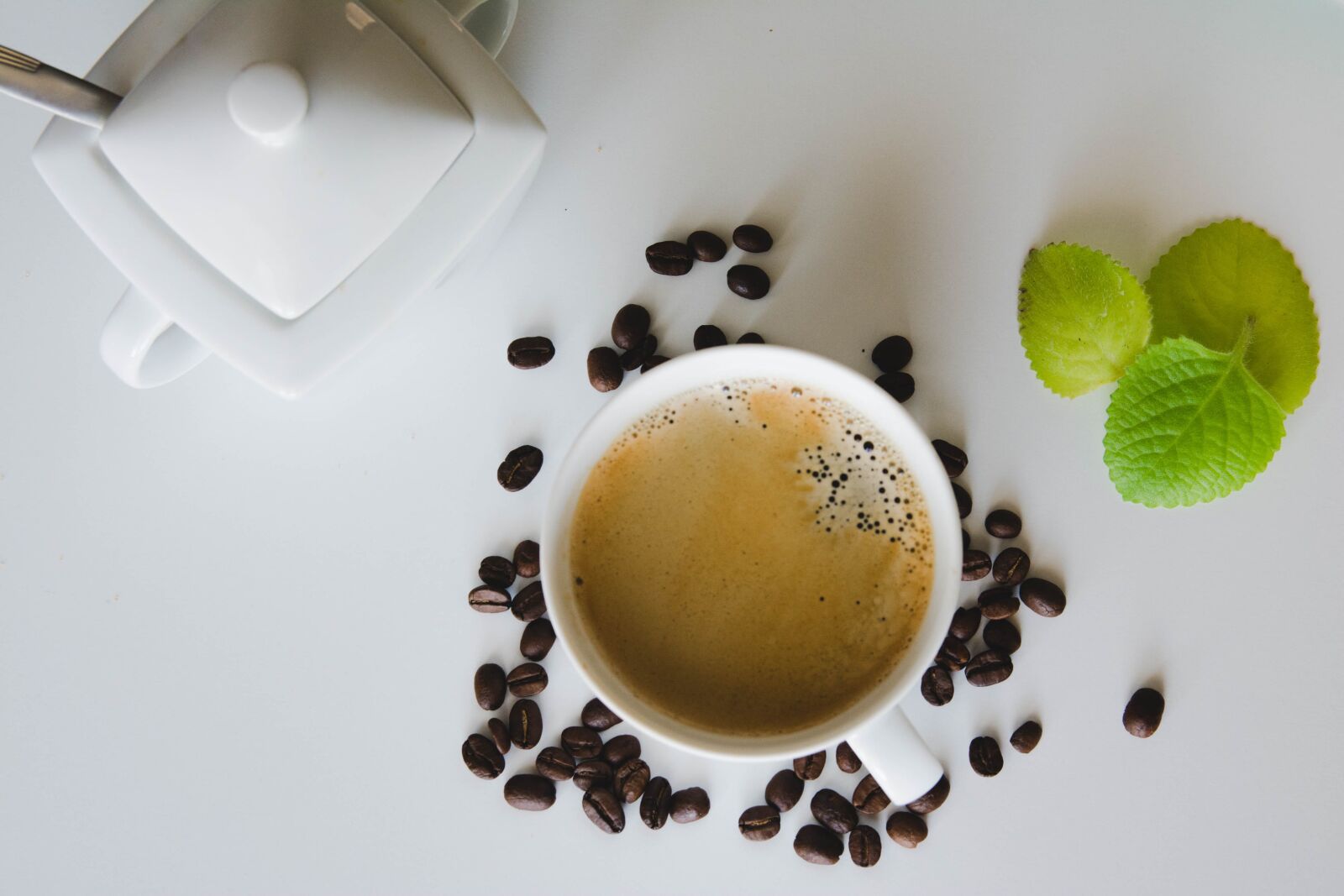 Nikon D7100 sample photo. Coffee, sugar bowl, mint photography