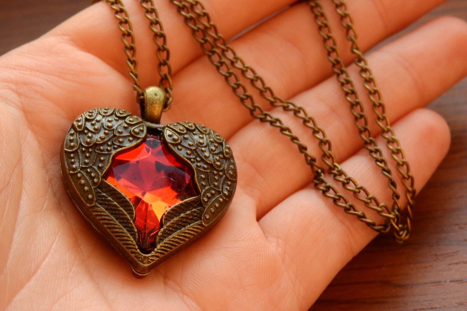 Nikon Coolpix P610 sample photo. Necklace with winged heart photography