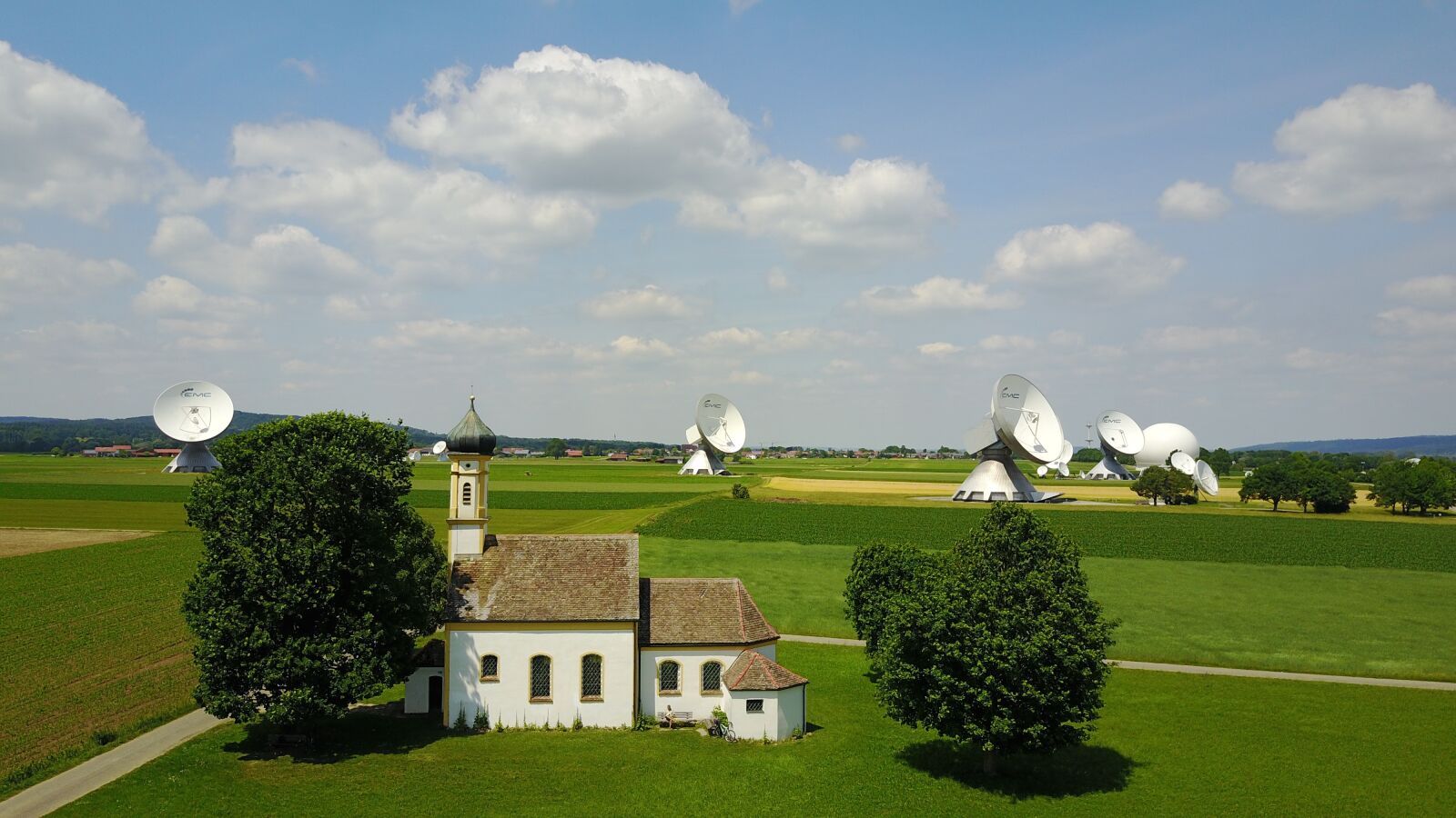 DJI FC220 sample photo. Earth station, antennas, radio photography