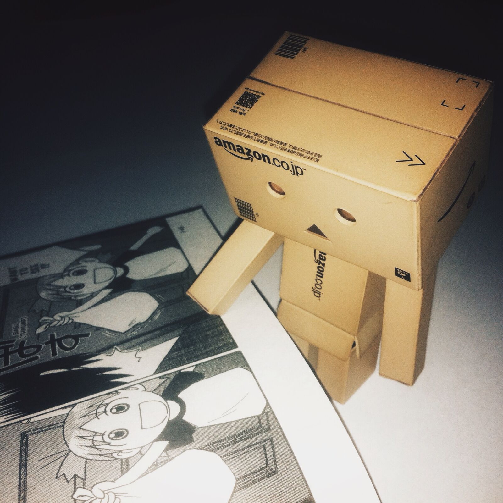 iPhone 4 back camera 3.85mm f/2.8 sample photo. Book, danbo, danboard, manga photography
