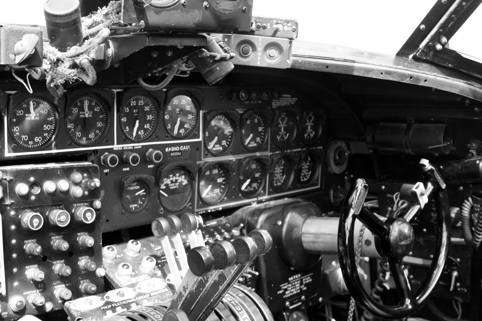 Canon EOS 20D sample photo. B-24, cockpit, plane photography