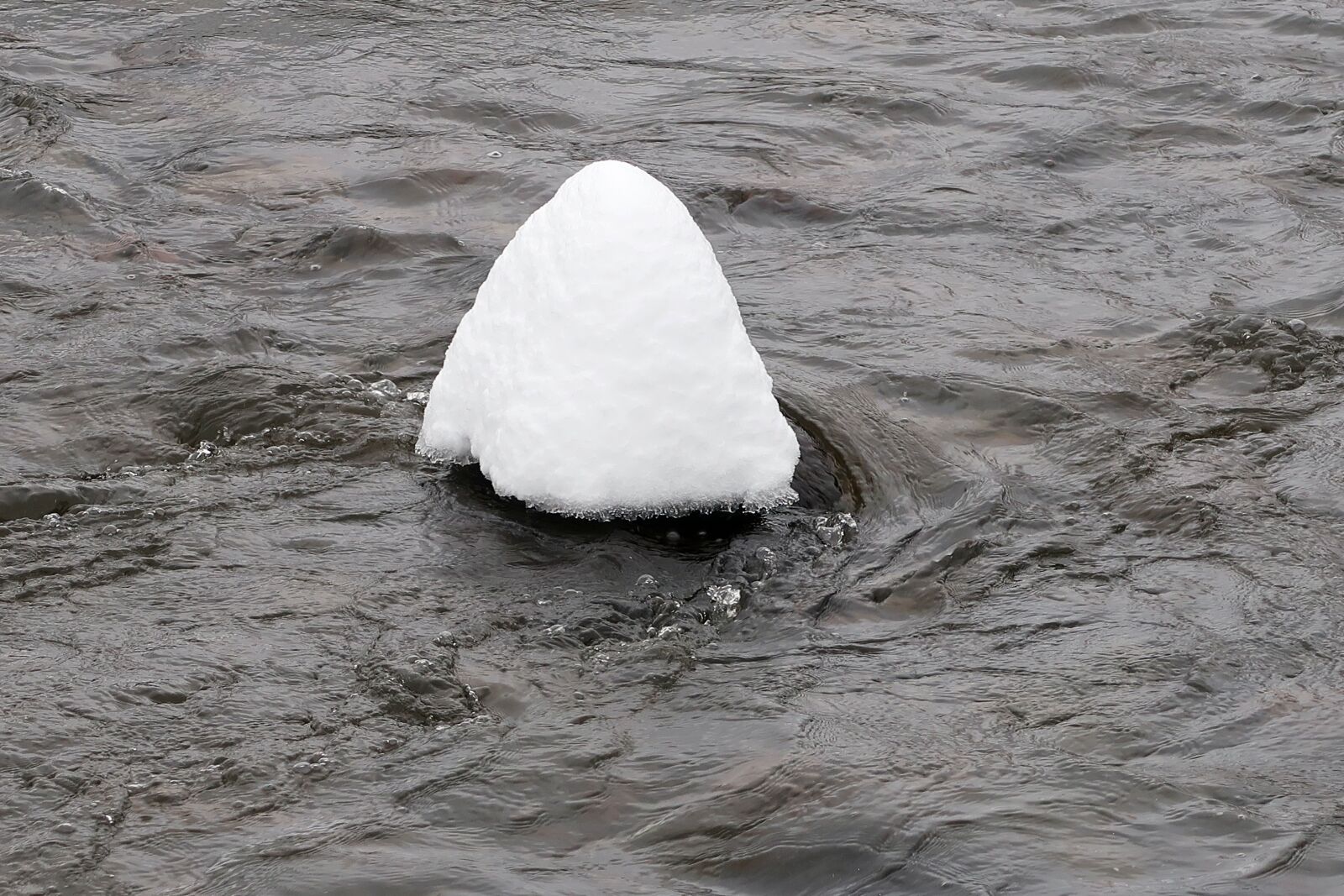 Canon PowerShot G7 X Mark II sample photo. River, stone, snowdrift photography
