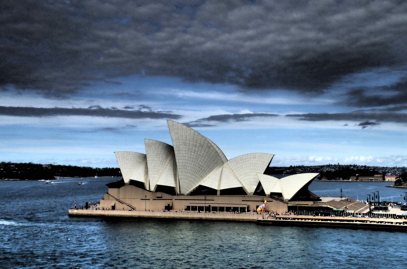 Olympus TG-4 sample photo. Sydney, opera house, stormy photography