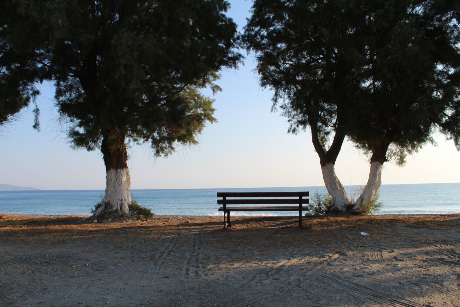 Canon EOS 4000D (EOS Rebel T100 / EOS 3000D) sample photo. Beach, the coast, bench photography