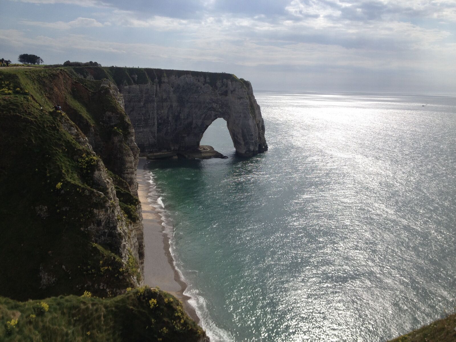 iPhone 4S back camera 4.28mm f/2.4 sample photo. Etretat, cliff, sea photography
