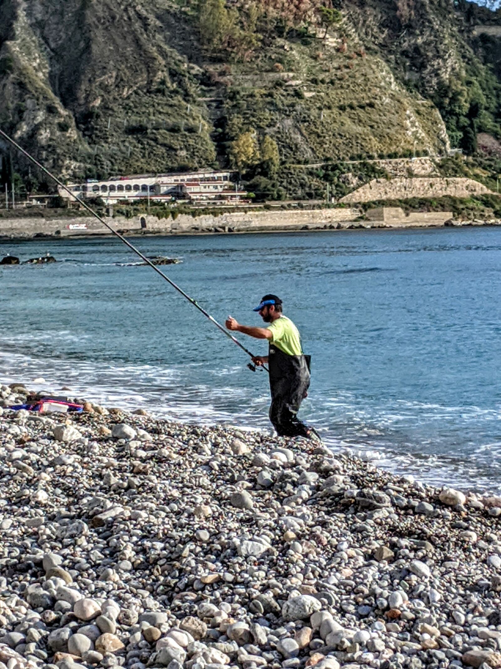 Google Pixel 2 sample photo. Sea, shore, fishing photography