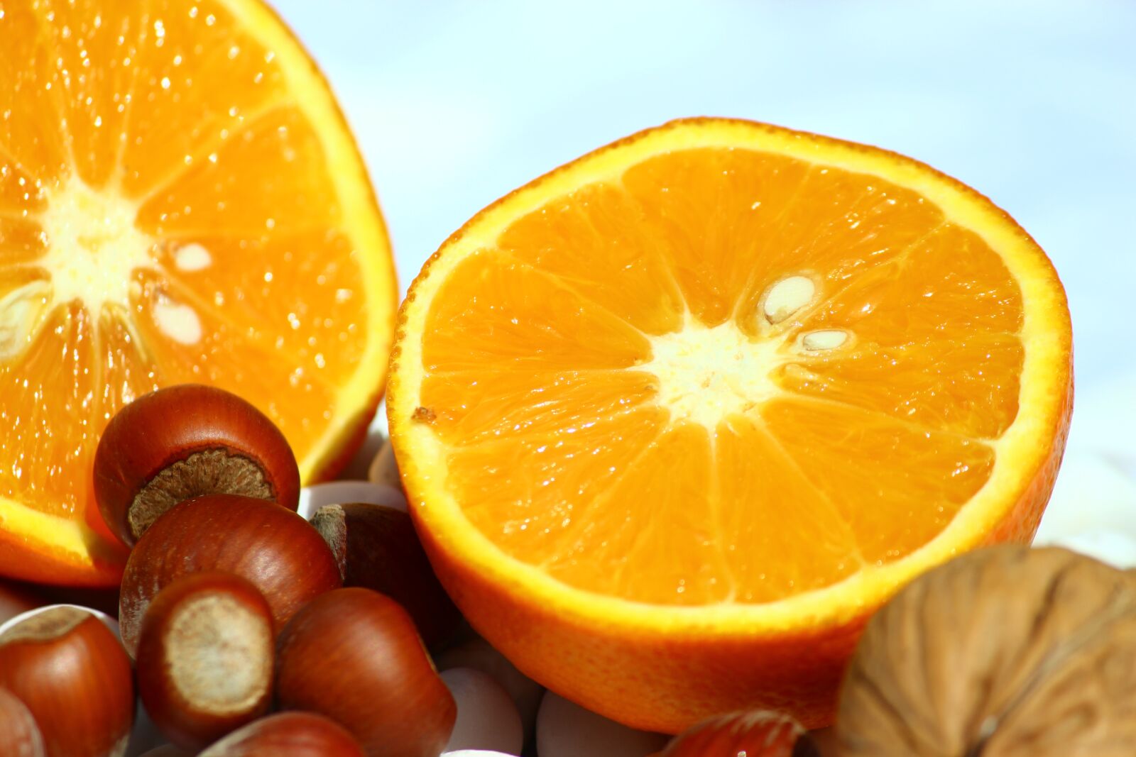 Canon EOS 600D (Rebel EOS T3i / EOS Kiss X5) sample photo. Orange, juicy fruit, hazelnut photography
