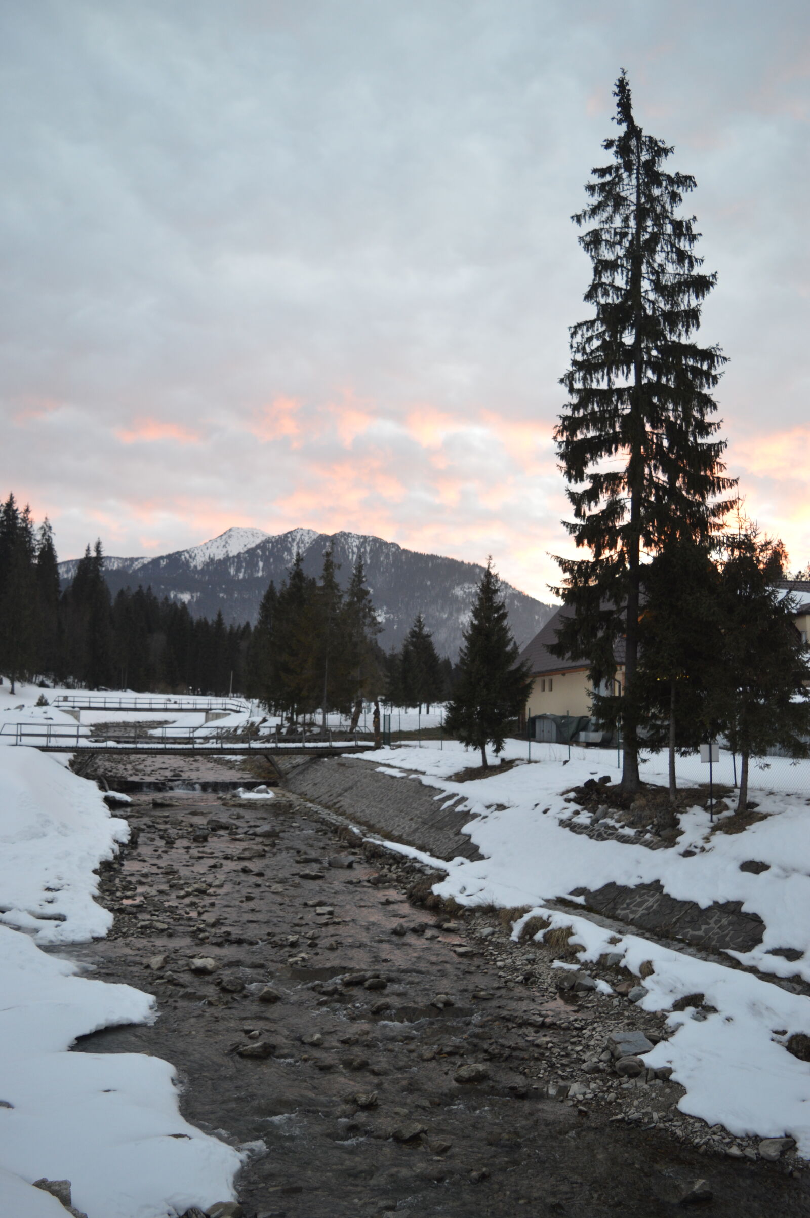 Nikon D3200 sample photo. Mountains, river, snow, sunset photography