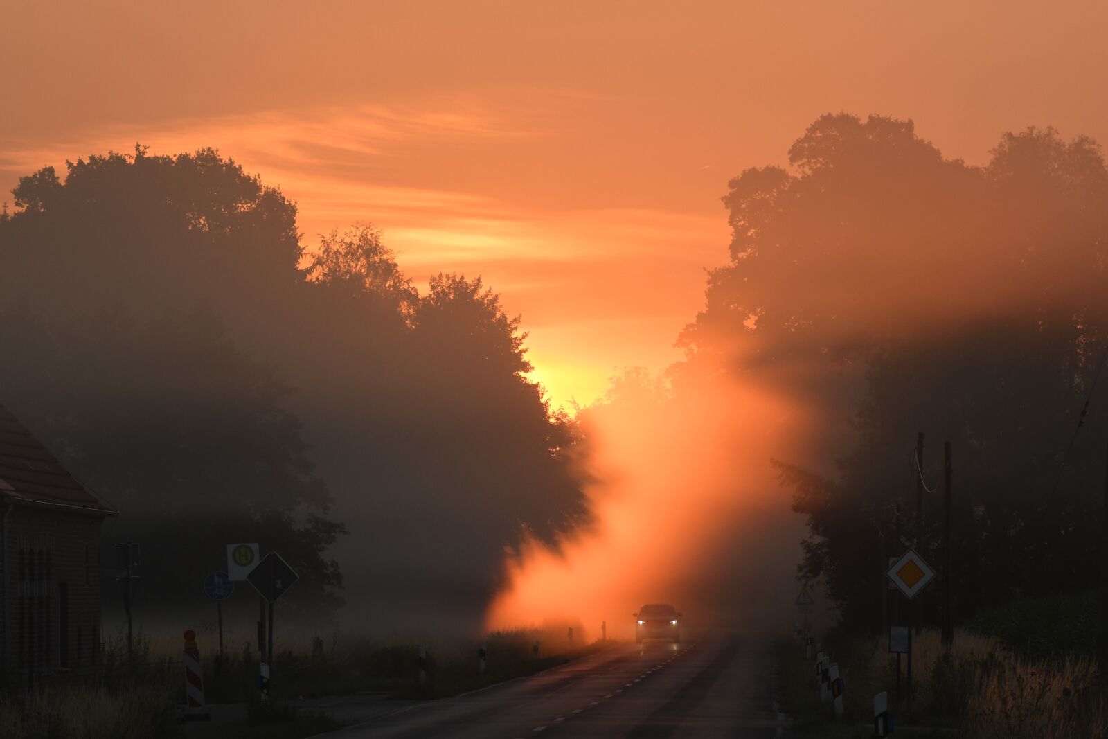 Nikon D500 sample photo. Münsterland, sunrise, road photography