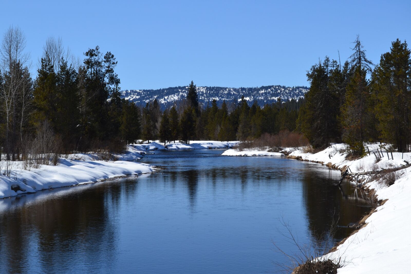 Nikon D3100 sample photo. River, snow, mccall photography