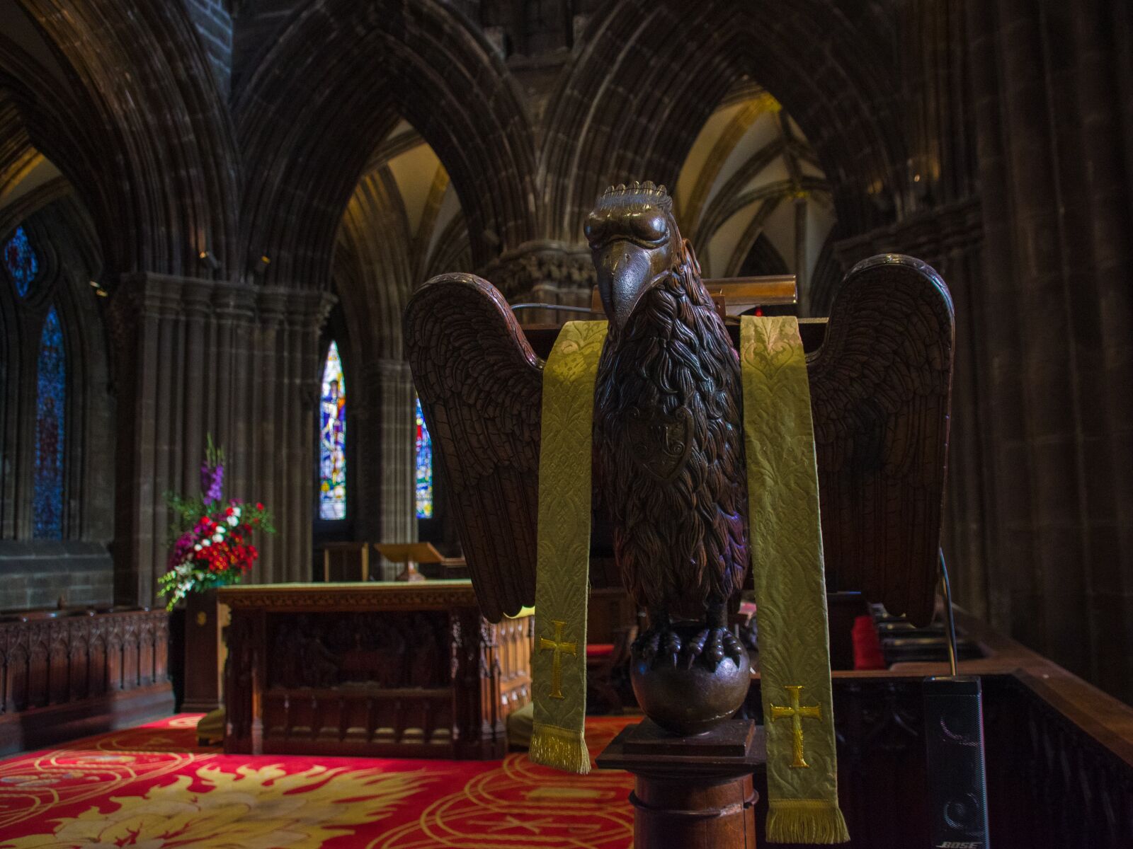Pentax K-70 sample photo. Glasgow cathedral, adler, lectern photography