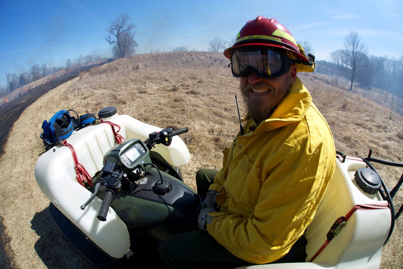 Canon EOS 5D Mark III sample photo. Firefighter, monitoring, prescribed, burn photography