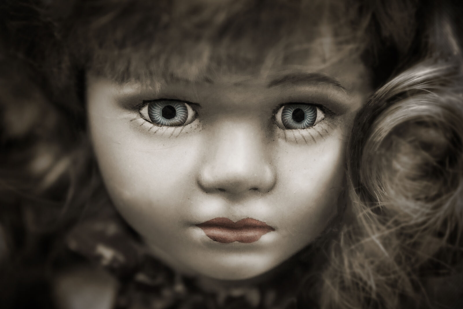 Canon EOS 550D (EOS Rebel T2i / EOS Kiss X4) + Sigma 18-50mm f/2.8 Macro sample photo. Doll, with, grey, eyes photography