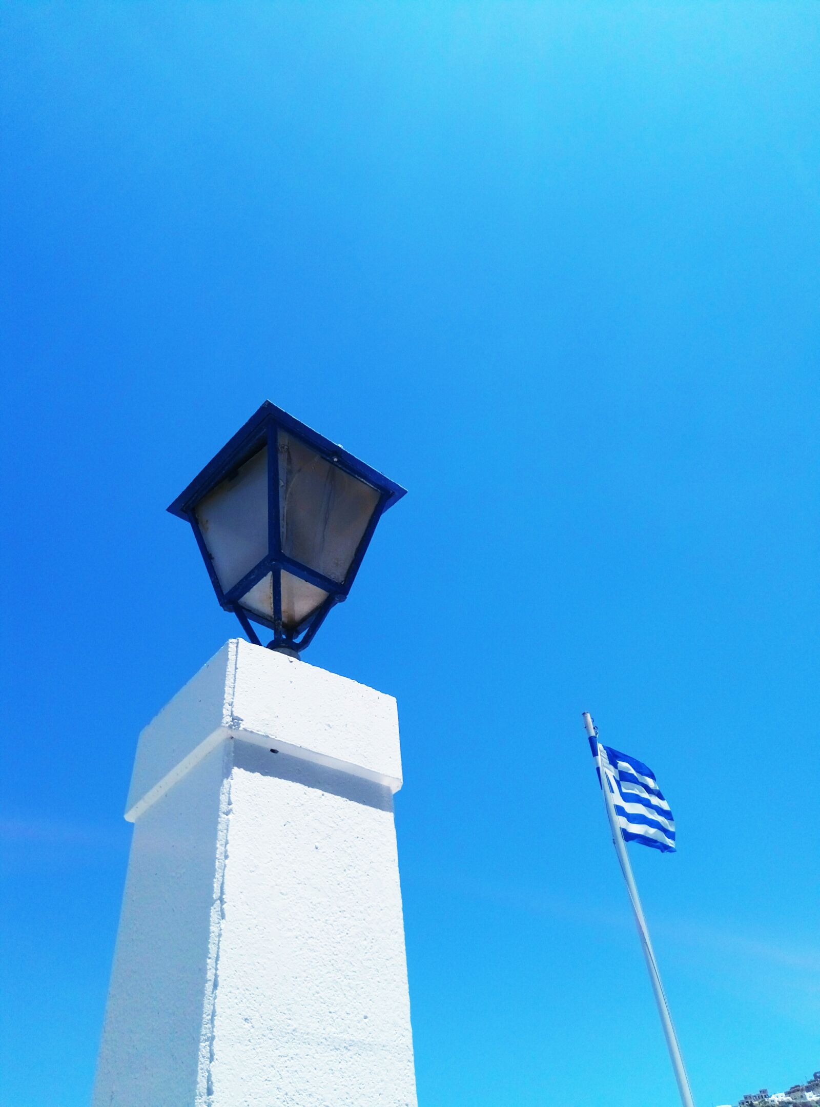 Meizu M3s sample photo. Greece, greek flag, lamp photography