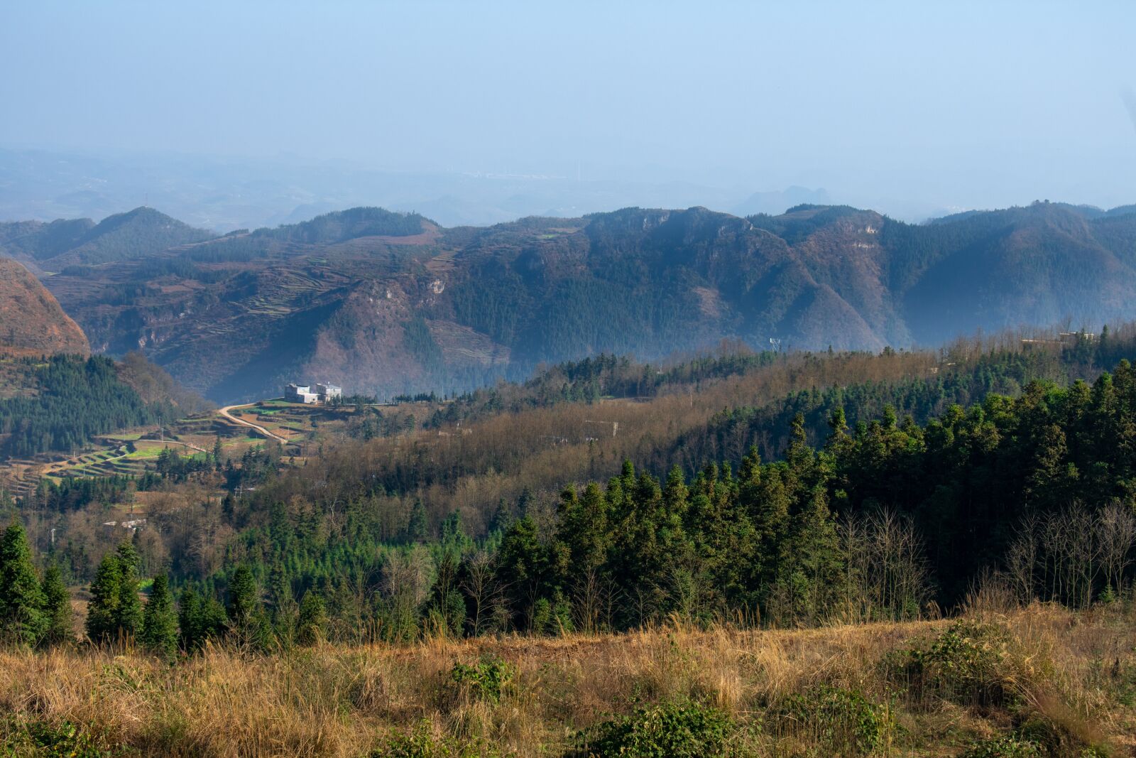 Nikon D3400 sample photo. Mountain, haze, tree photography