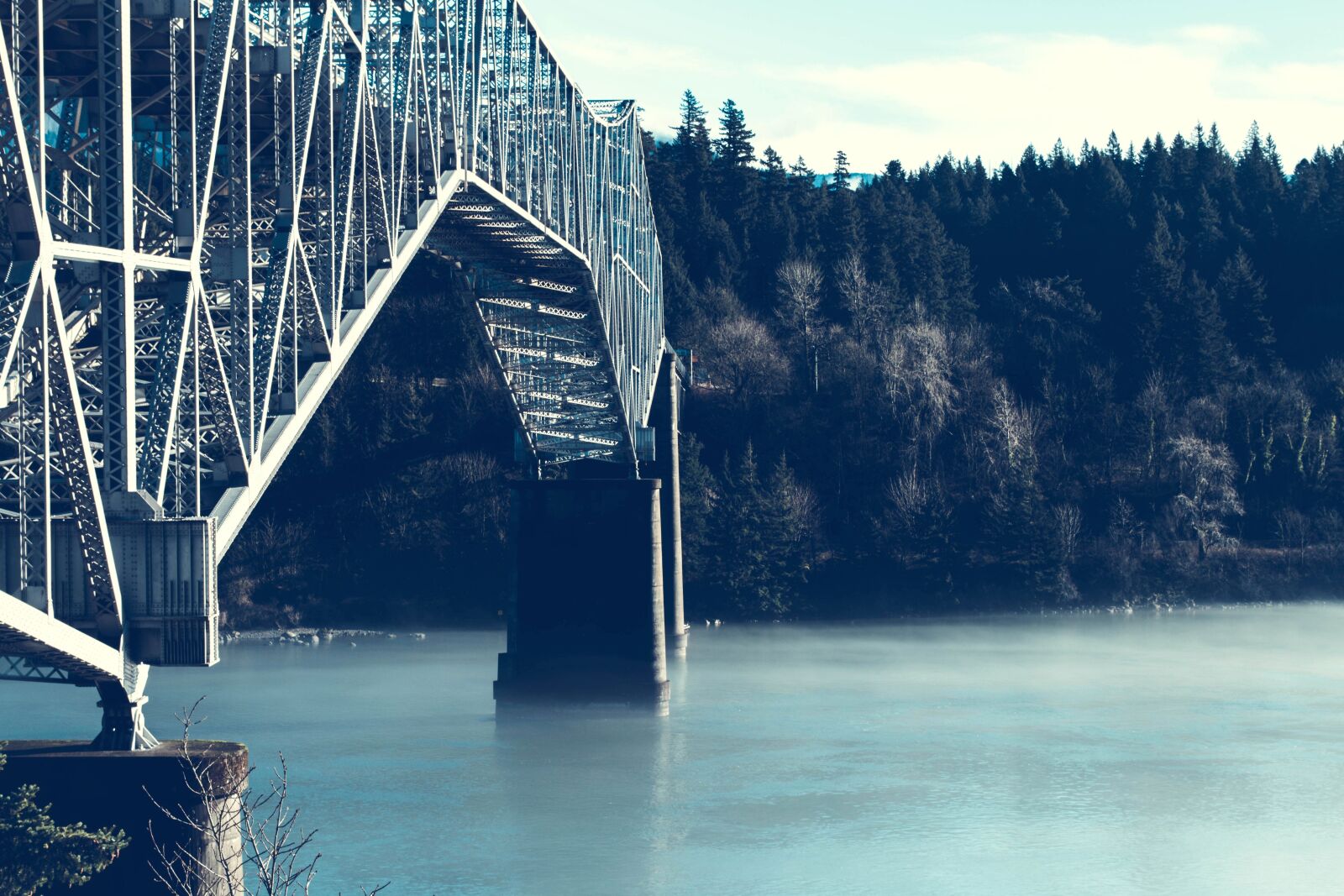 Nikon D5200 sample photo. Bridge, river, mist, landscape photography