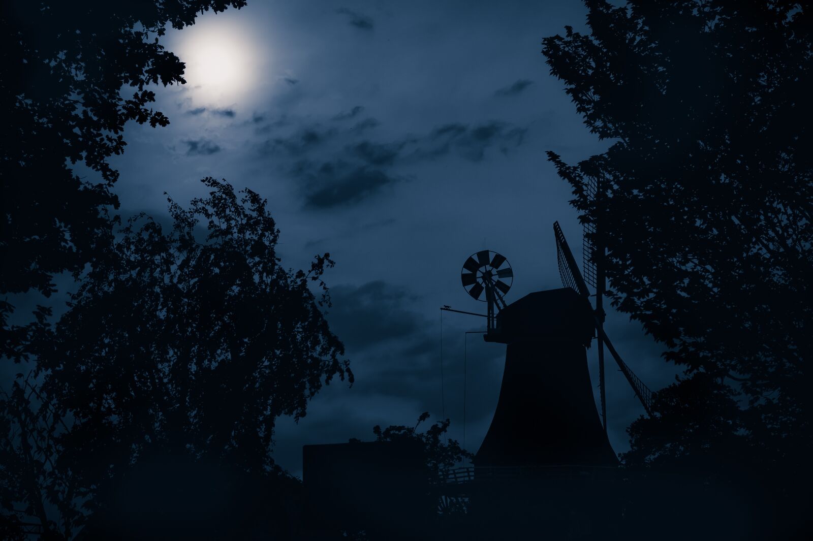 Nikon Z6 sample photo. Windmill, night, moon photography