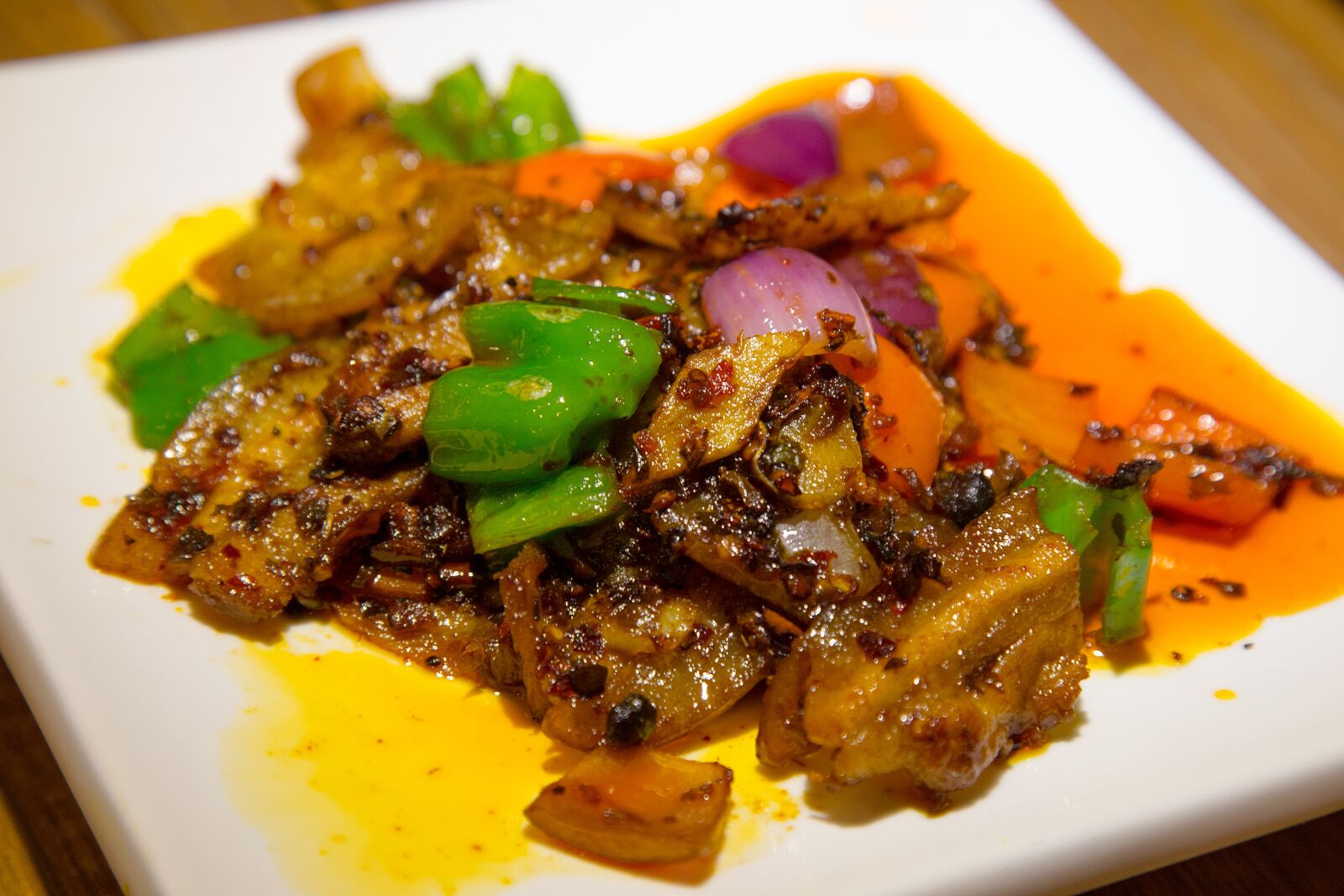 Canon EOS 6D + Canon EF 24-105mm F4L IS USM sample photo. Twice cooked pork, sichuan photography