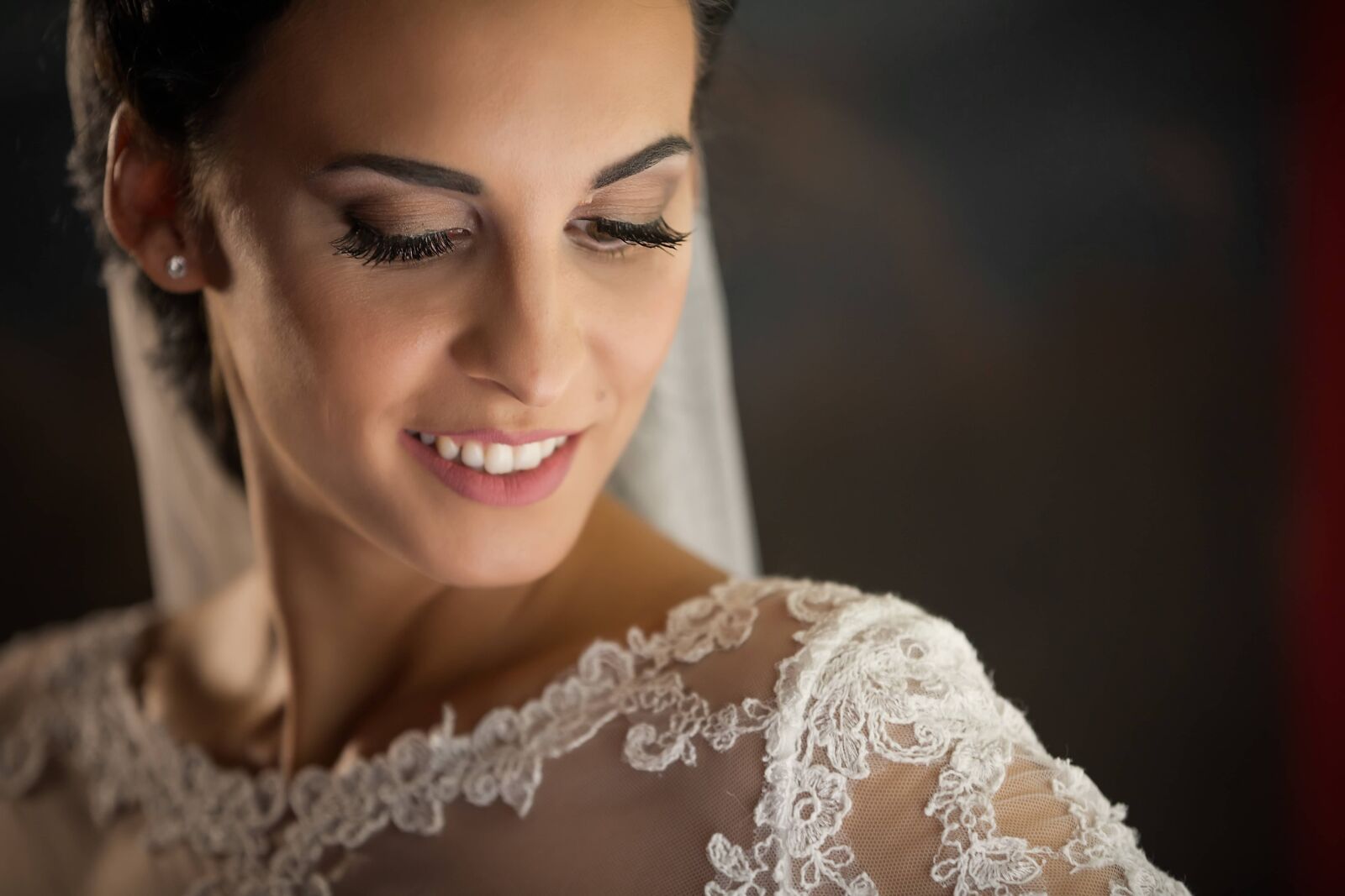 Canon EF 70-200mm F2.8L IS II USM sample photo. Bride, face, veil, happiness photography