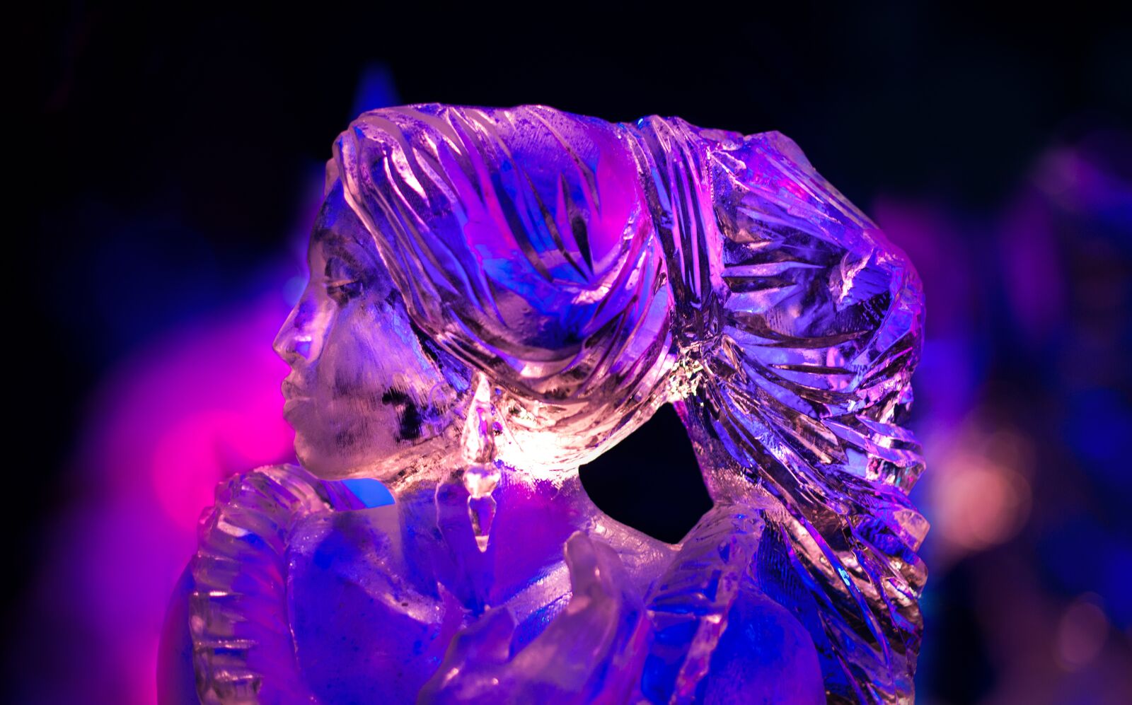 Nikon D610 sample photo. Ice, sculpture, pink photography